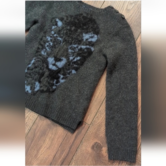 Stella McCartney For Gap Kids Gray Cheetah Cashmere Blend Sweater XXL (14-16). - Picture 3 of 16